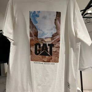CAT White Graphic T-Shirt